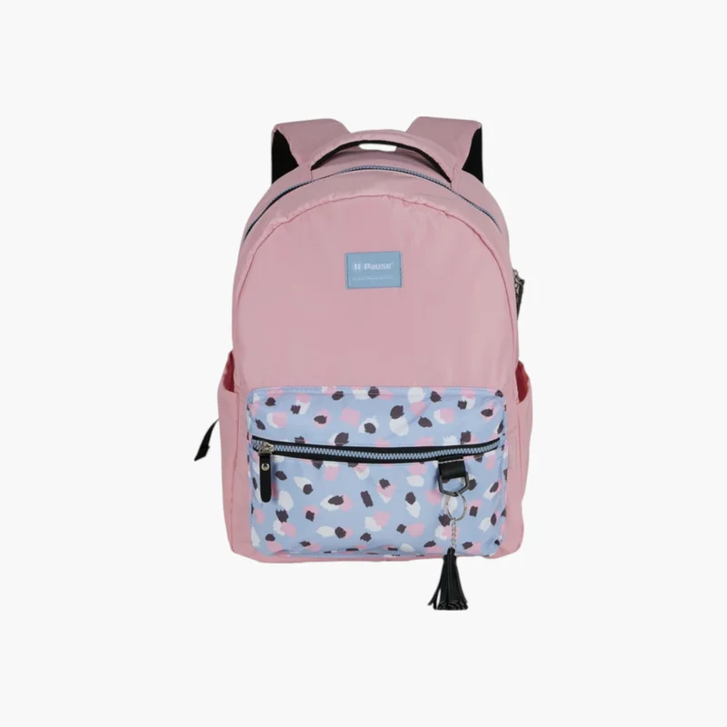 بوز Solid Backpack with Adjustable Straps and Zip Closure - 6x12x21 cms